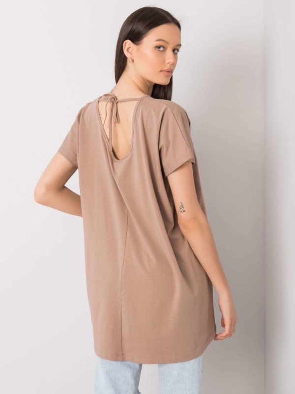 Dark beige casual blouse Gilda