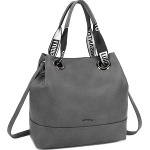 Grey urban bag made of eco leather LUIGISANTO