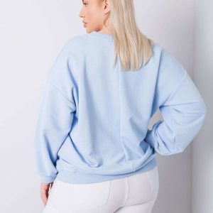 Light Blue Plus Size Cotton Sweatshirt Mischa