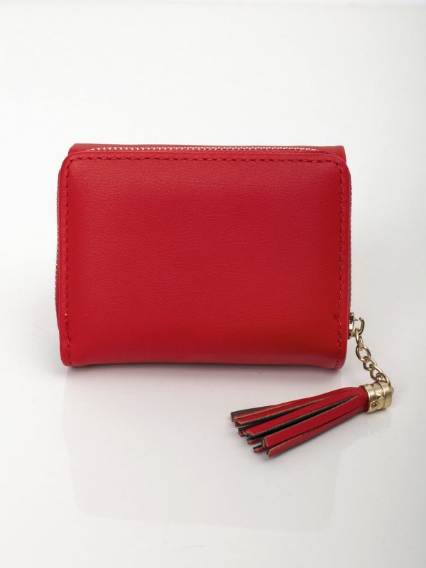 Red small eco-leather wallet