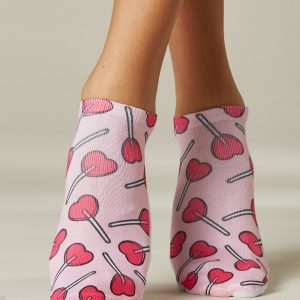 Short socks with colorful print