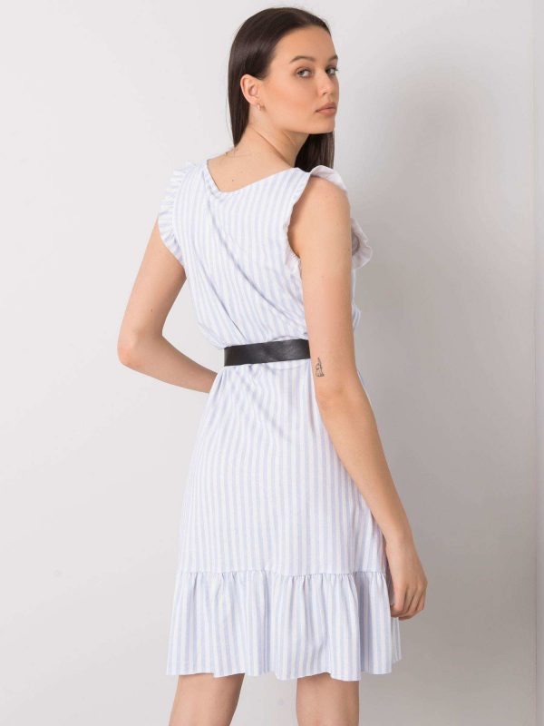 Light Blue Striped Clarabelle Dress