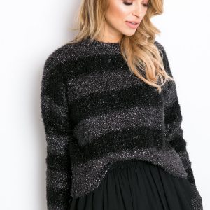 RUE PARIS Black and grey Divine sweater