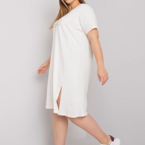 Lucy's Ecru Plus Size Slit Dress