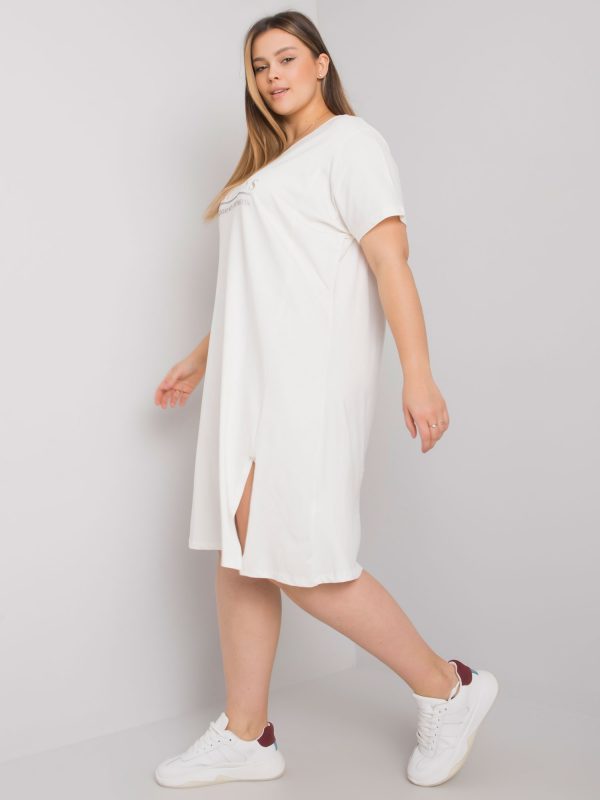 Lucy's Ecru Plus Size Slit Dress