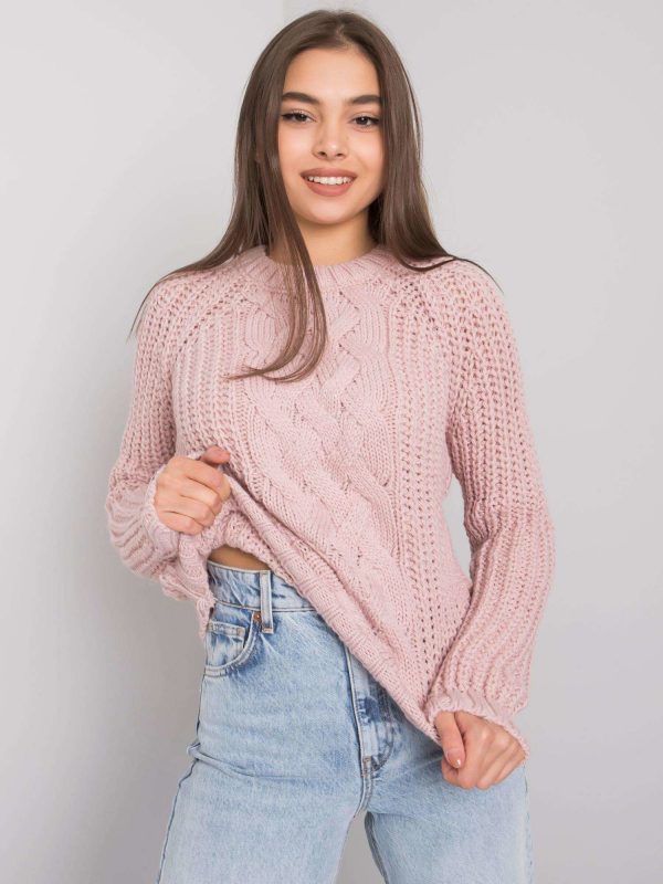 Light pink sweater with braids Belfast RUE PARIS