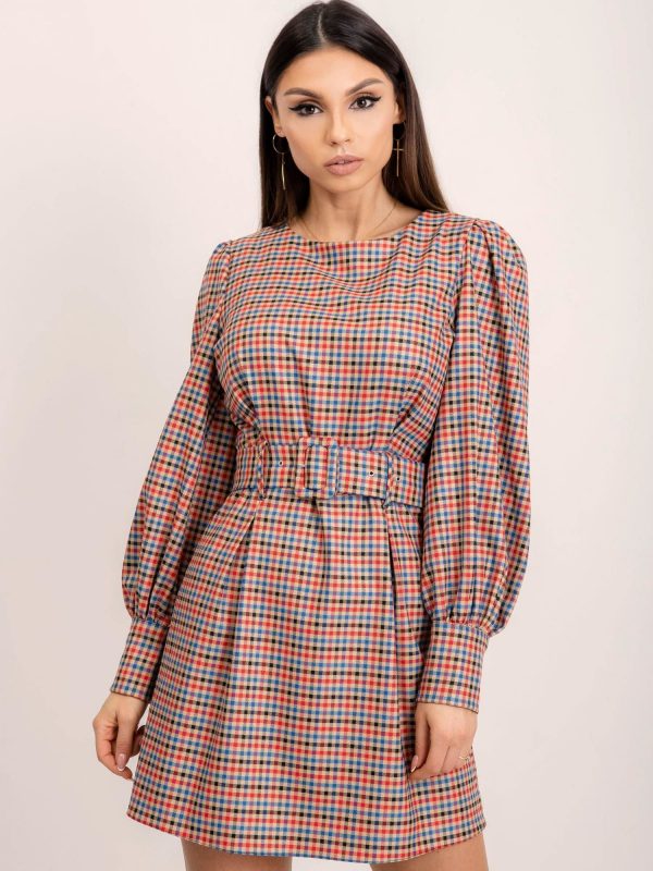 BSL Beige Checkered Dress