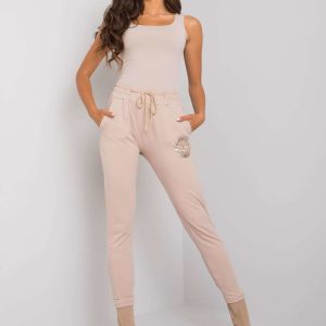 Beige sweatpants with print Larissa