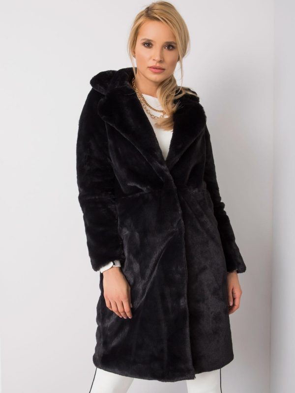 Navia RUE PARIS black fur coat