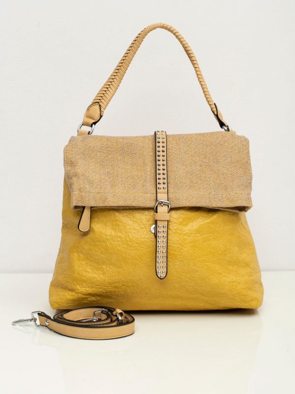 Yellow soft eco leather bag