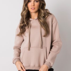 Dark beige women's kangaroo sweatshirt Georgie