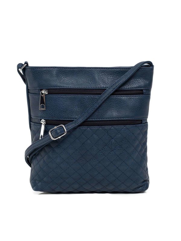 Navy blue quilted handbag