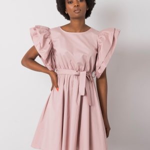 Sheila Dirty Pink Dress with Decorative Sleeves