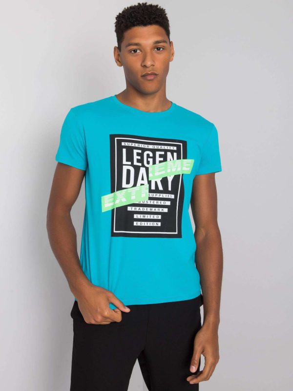 Turquoise Men's T-Shirt with Merrick Print