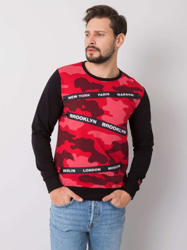 Red sweatshirt for men camo