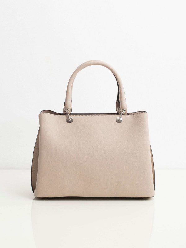 Beige women's bag saffiano