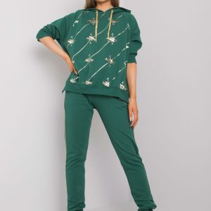 Dark green two-piece set with Cliffton print