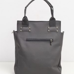 Grey and silver women's bag made of eco leather