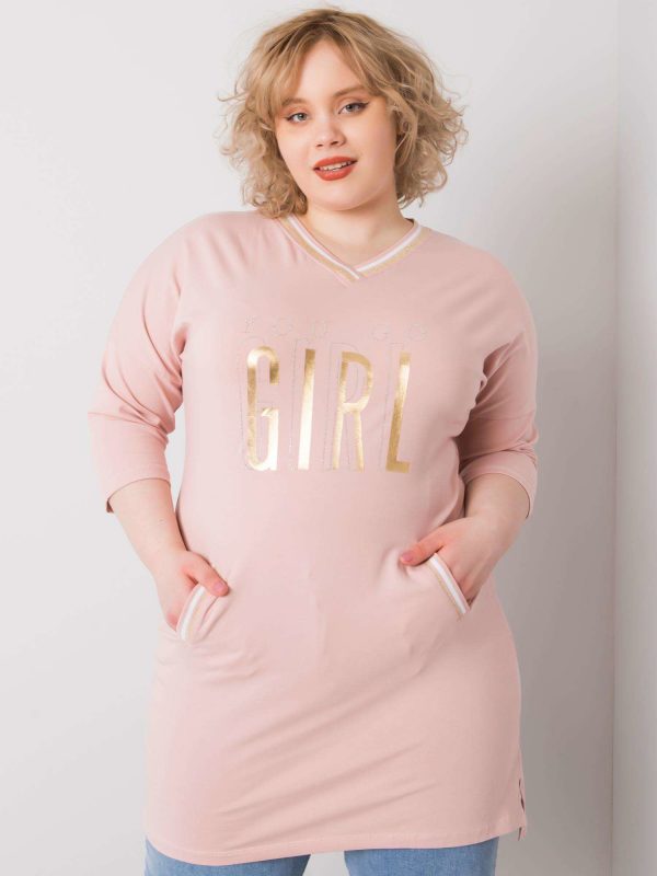 Dirty pink tunic plus size Ida