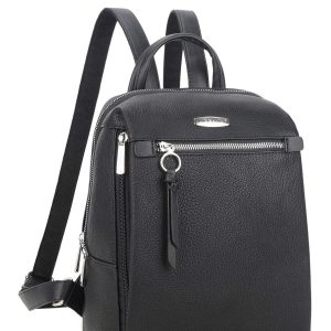 LUIGISANTO black eco leather backpack