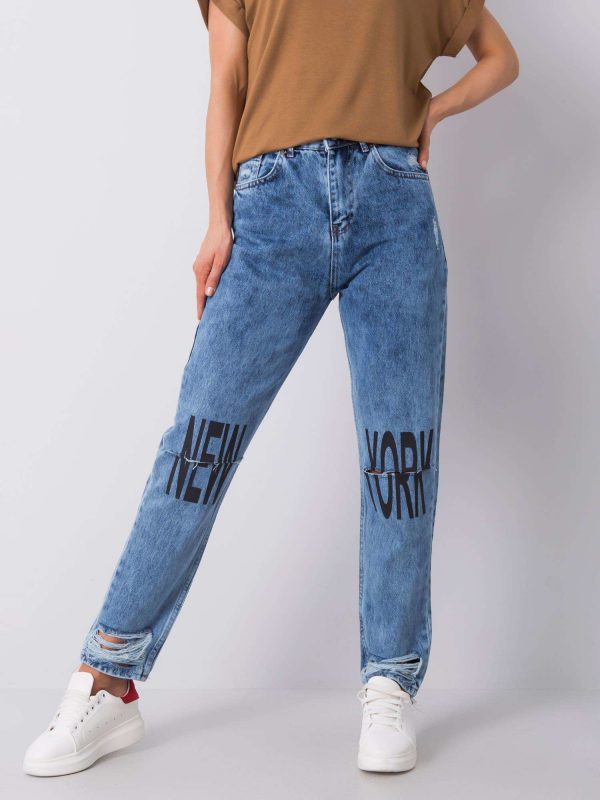 Blue mom jeans Chase RUE PARIS