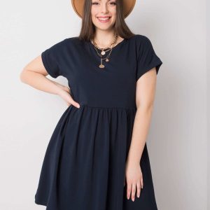 Navy Blue Plus Size Molly Cotton Mini Dress