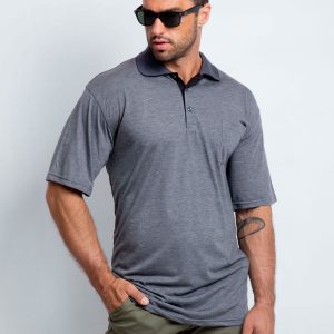 Men's Grey Plus Size Deemed Polo Shirt