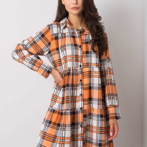 Orange and White Plaid Capua Dress