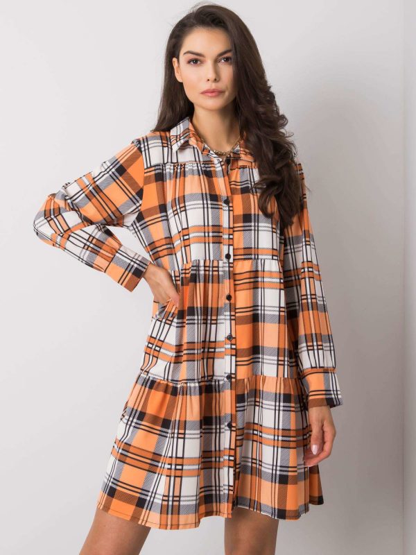 Orange and White Plaid Capua Dress