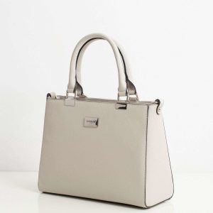 Grey saffiano handbag