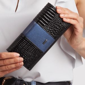 Blue & Black Leather Wallet