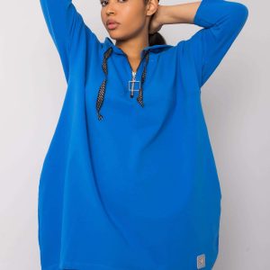 Dark Blue Plus Size Cotton Sweatshirt Adreana