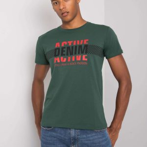 Khaki Men's T-Shirt with Collin Print