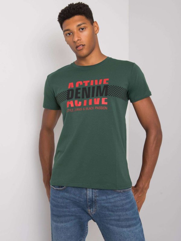 Khaki Men's T-Shirt with Collin Print