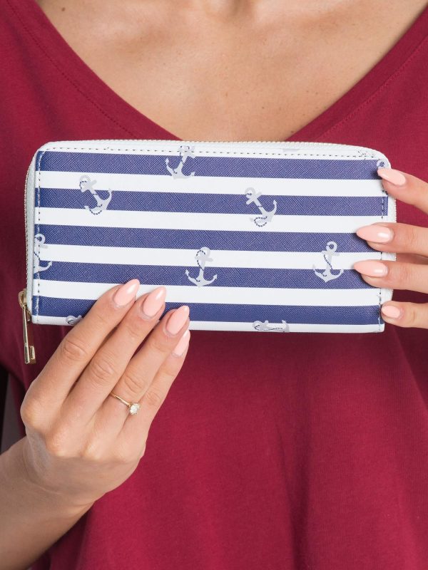 Navy blue and white women's wallet