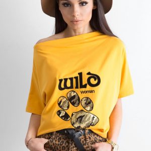 Yellow blouse with animal motif