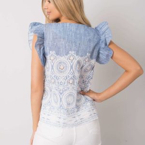 Blue blouse with frills Kyan