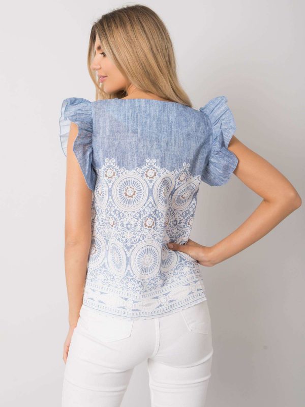 Blue blouse with frills Kyan