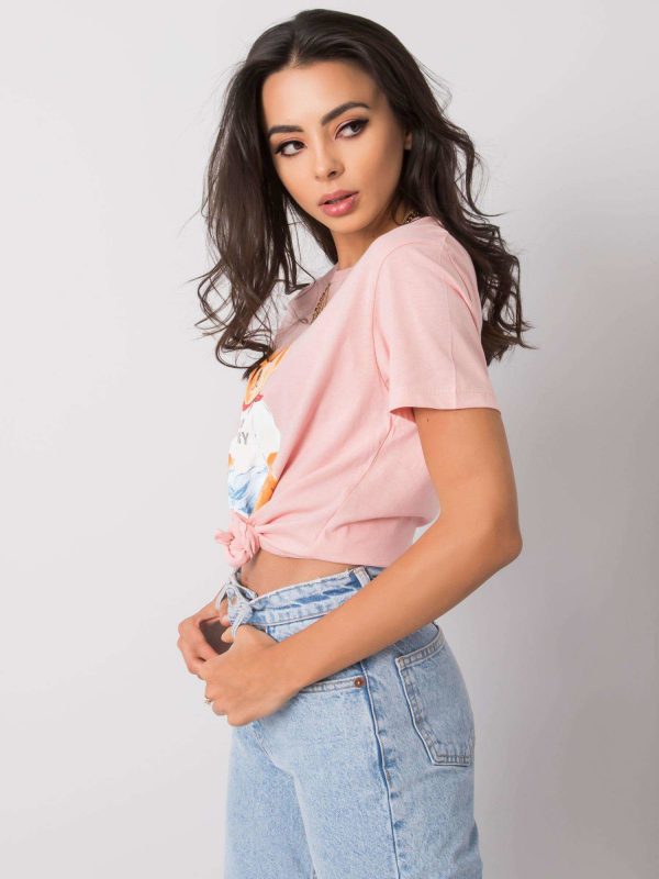 Pale Pink Cotton T-Shirt Mabelle