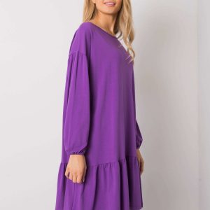 Dark purple dress with flounce Shadia