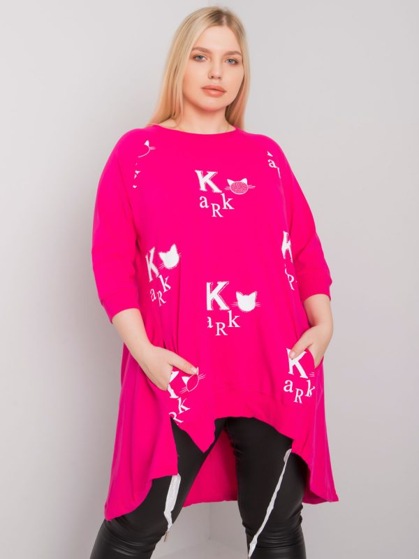 Fuchsia tunic plus size with Dashay prints