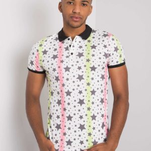 Jaxton Printed White Men's Polo Shirt