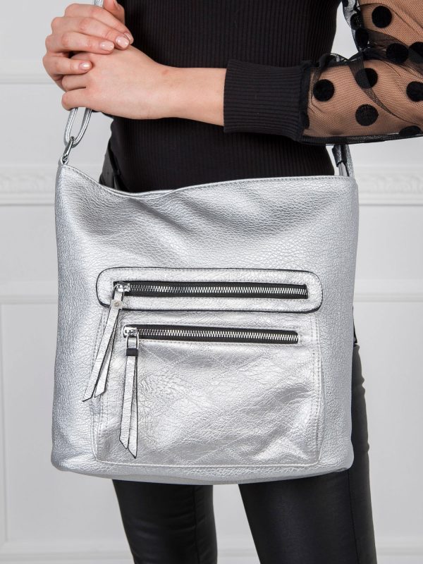 Silver Women's Shoulder Bag