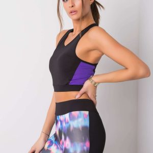 Black and purple Lorena sports top FOR FITNESS