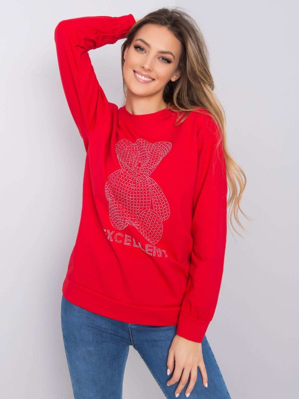 Red sweatshirt with Darla applique