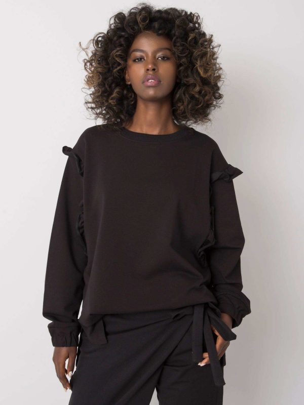 Monserrat black frills sweatshirt