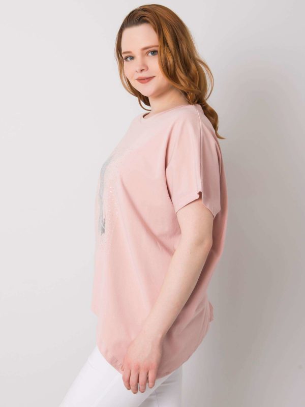 Dirty pink plus size blouse with Wilma print