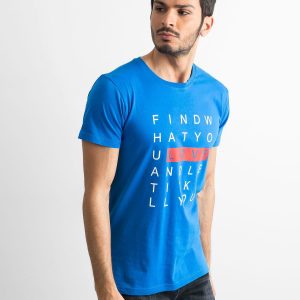 Blue Printed Men's T-Shirt