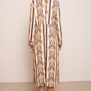 Beige dress with patterns BSL