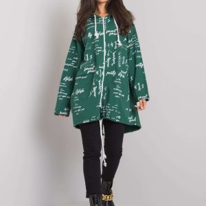 Dark Green Patterned Hoodie Safiya